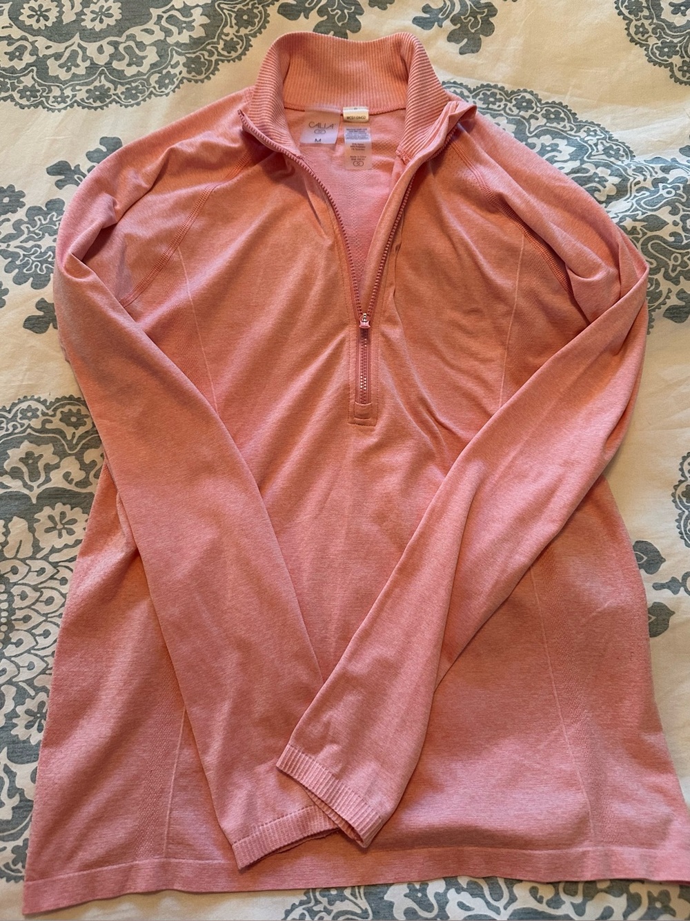 Calia Women's Half-Zip Long Sleeve Running Top - Dusty Rose size M